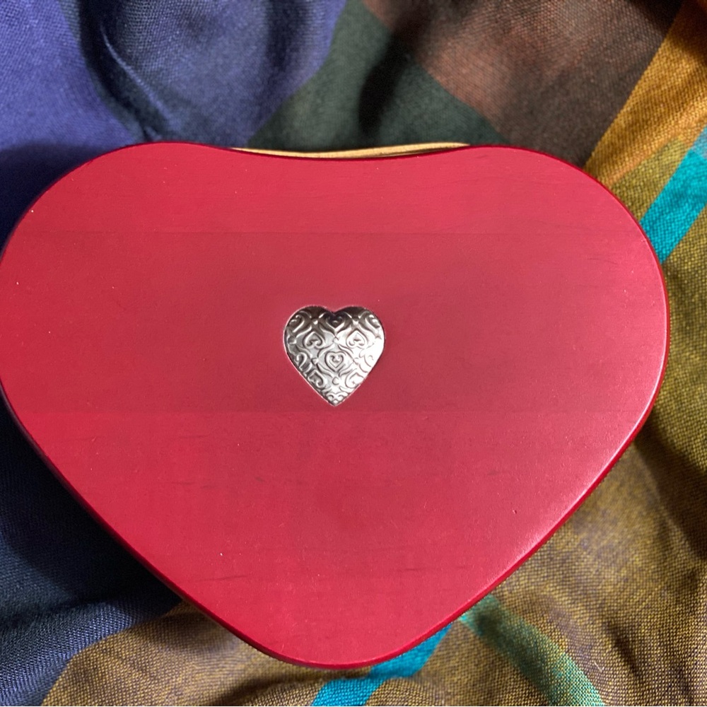 Longaberger Red and Brown Heart Woven Basket